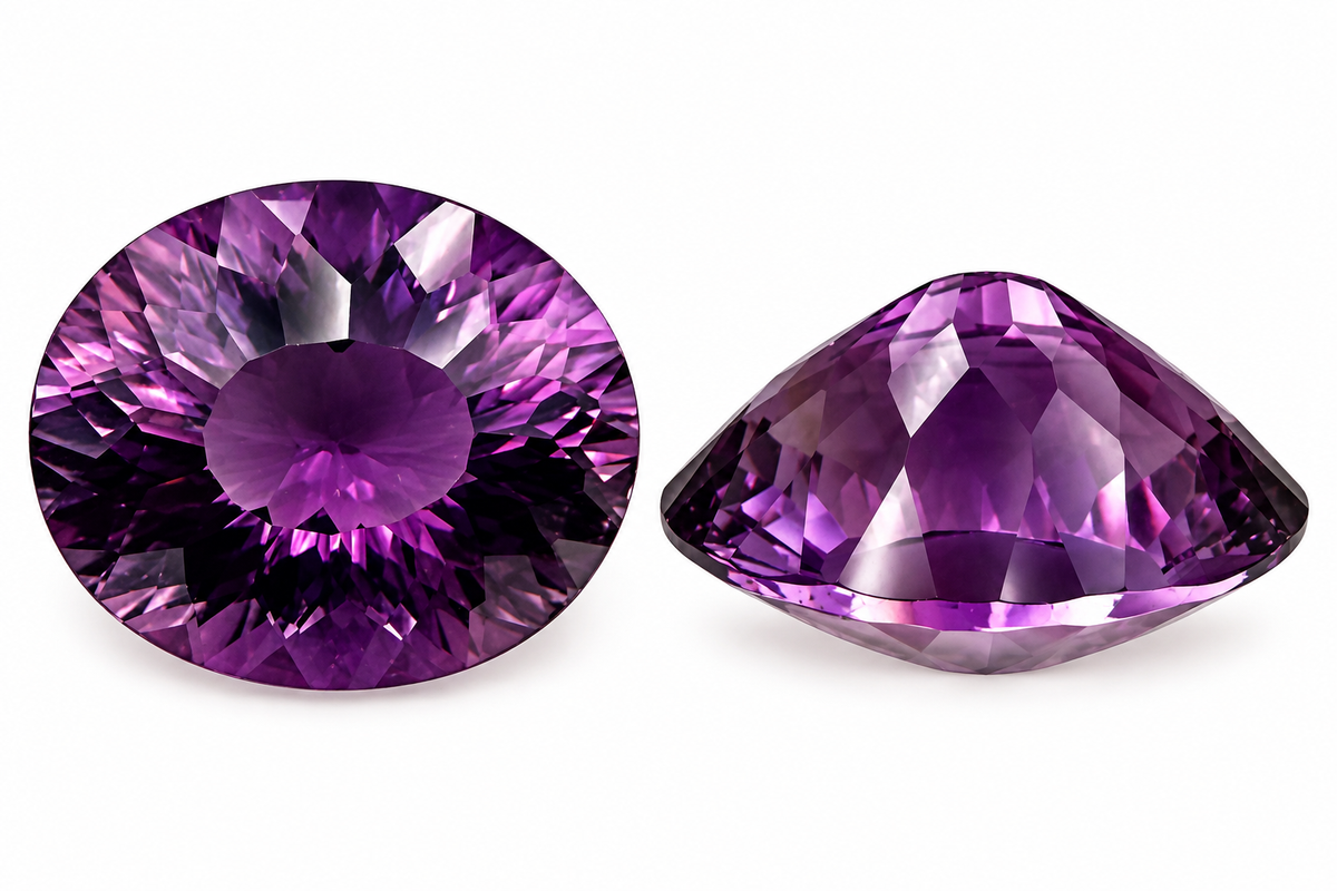 Natural Uruguayan Amethyst – 13.05 Ct Oval Faceted Purple Gemstone – 17.31 mm