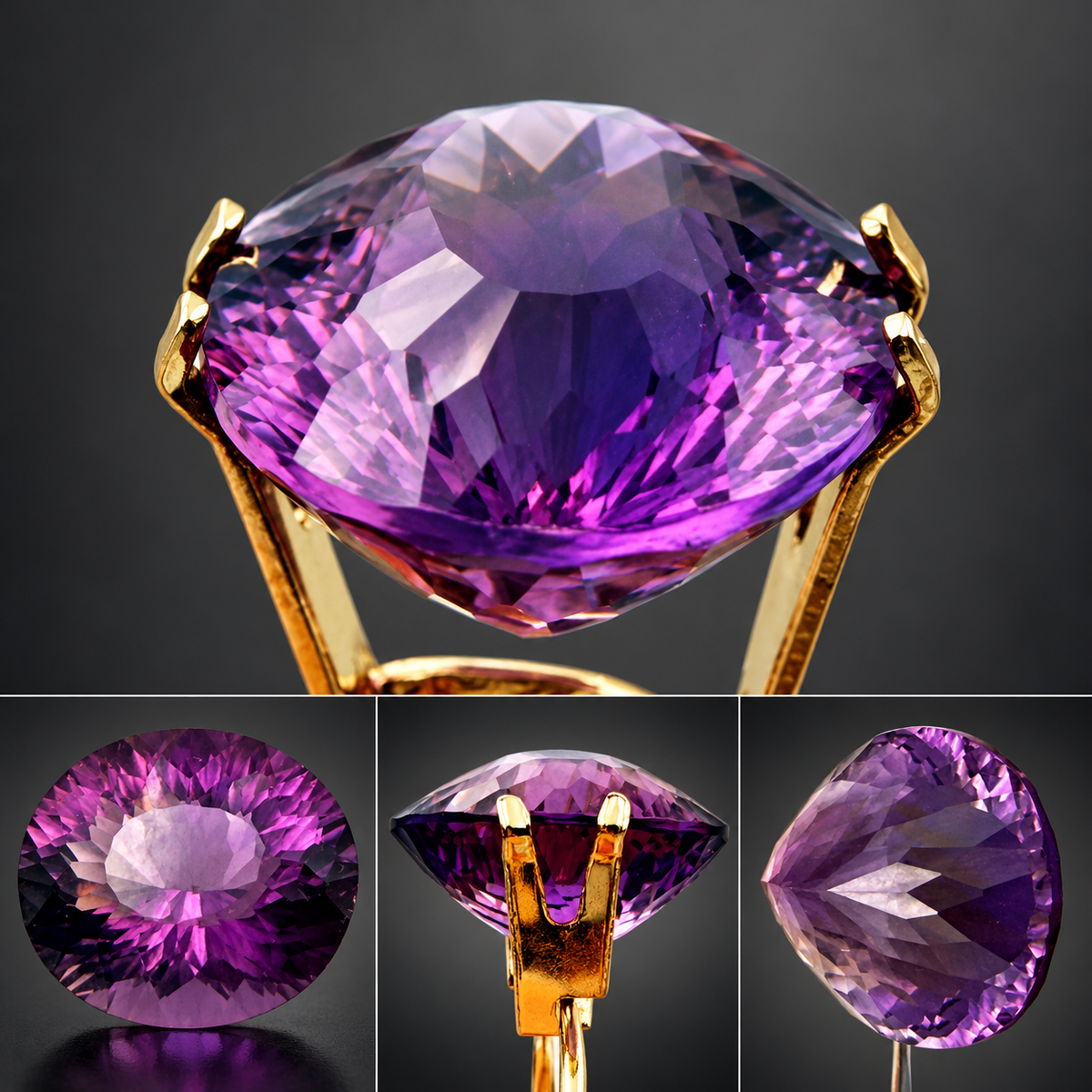Natural Uruguayan Amethyst – 13.05 Ct Oval Faceted Purple Gemstone – 17.31 mm